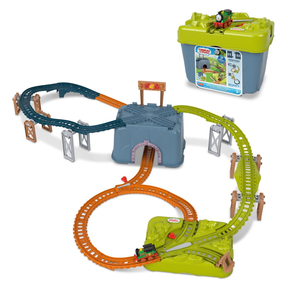 Thomas Friends Toy Train Set Percys Connect Build Track Bucket