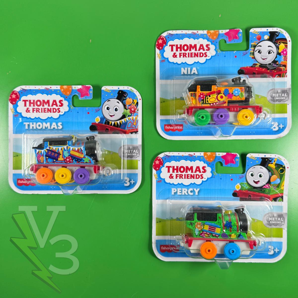 Thomas Friends Celebration Set of 3 Engines: Thomas Percy Nia Metal Engine