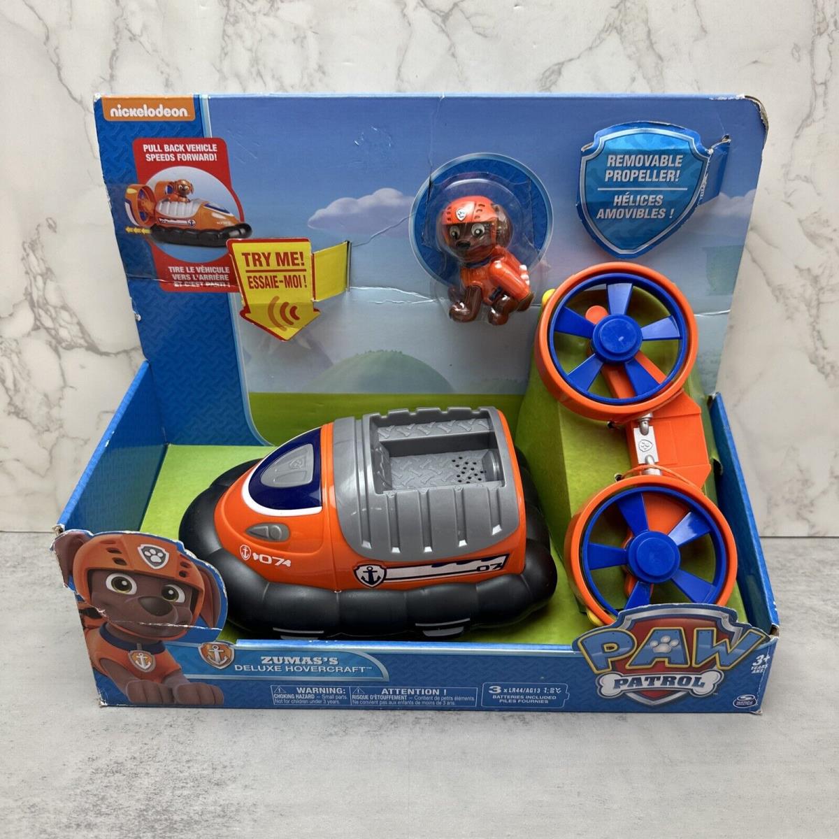 Paw Patrol Zuma Deluxe Hovercraft W/ Sounds Vehicle and Figure Complete Htf