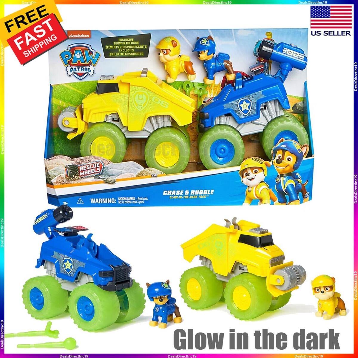 Paw Patrol Chase Rubble Rescue Wheels with Tools and Collectible Action Figures