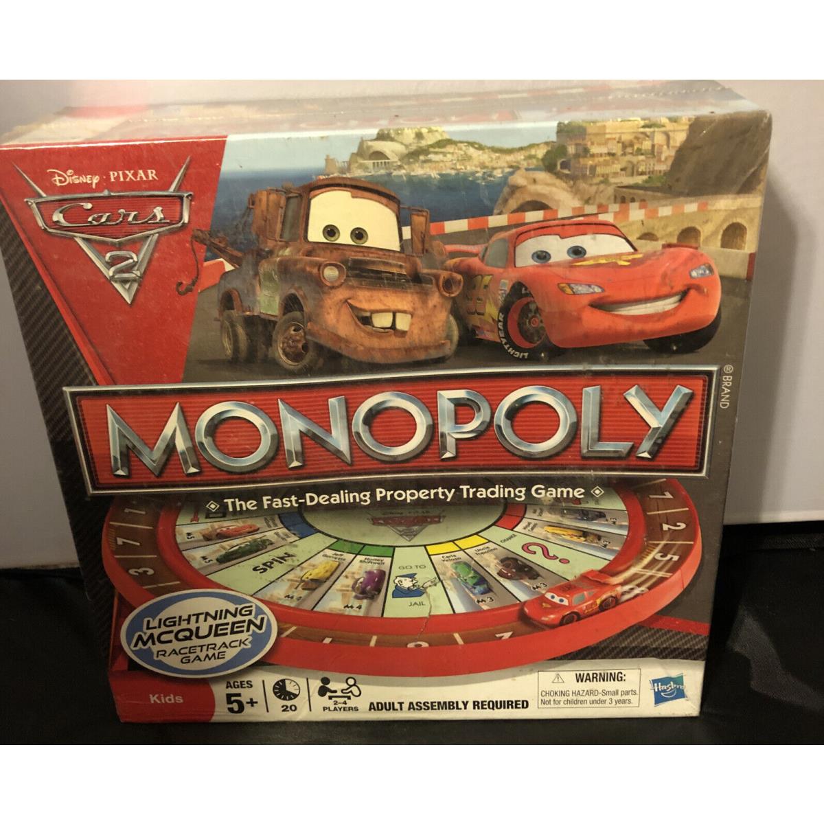 Disney Pixar Cars 2 Monopoly 2011 Racetrack Game Hasbro