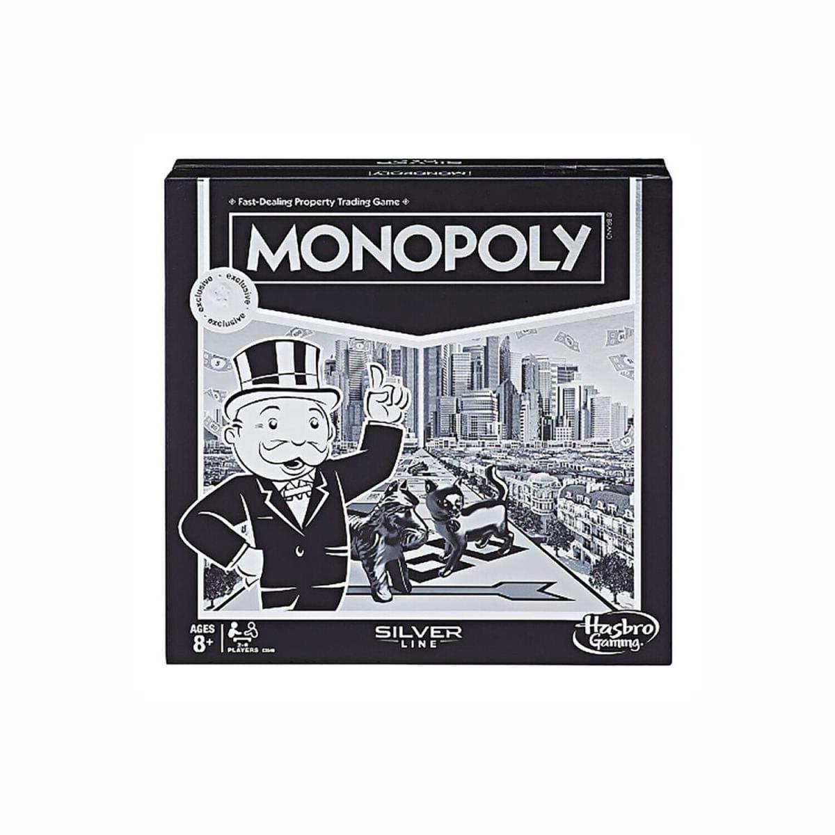 Monopoly Silver Line Exclusive Premium Board Game - Modern Style with