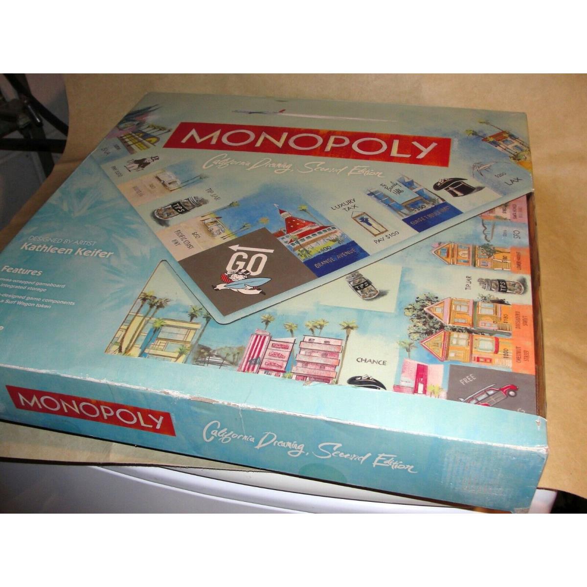 Monopoly California Dreaming Edition Canvas Wrapped Board Game Kathleen Keifer