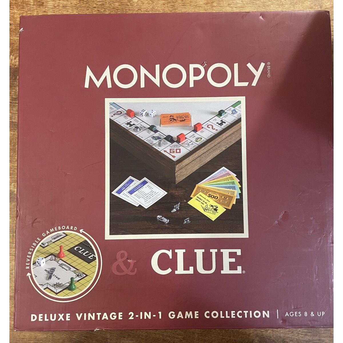 Monopoly/clue Vintage Deluxe Edition English Board Game Limited Wood