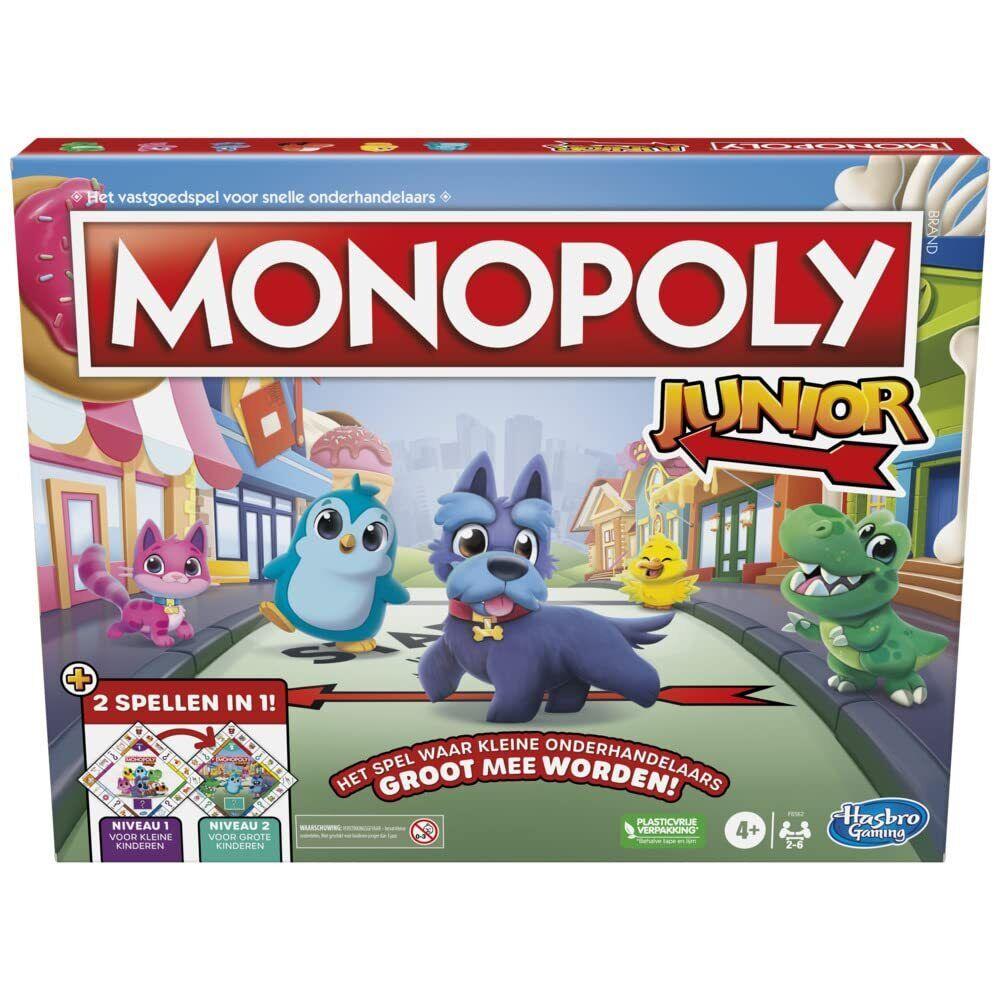 Monopoly Junior-bordspel 2-zijdig Spelbord 2 Spellen in 1 Monopoly-spel Voor