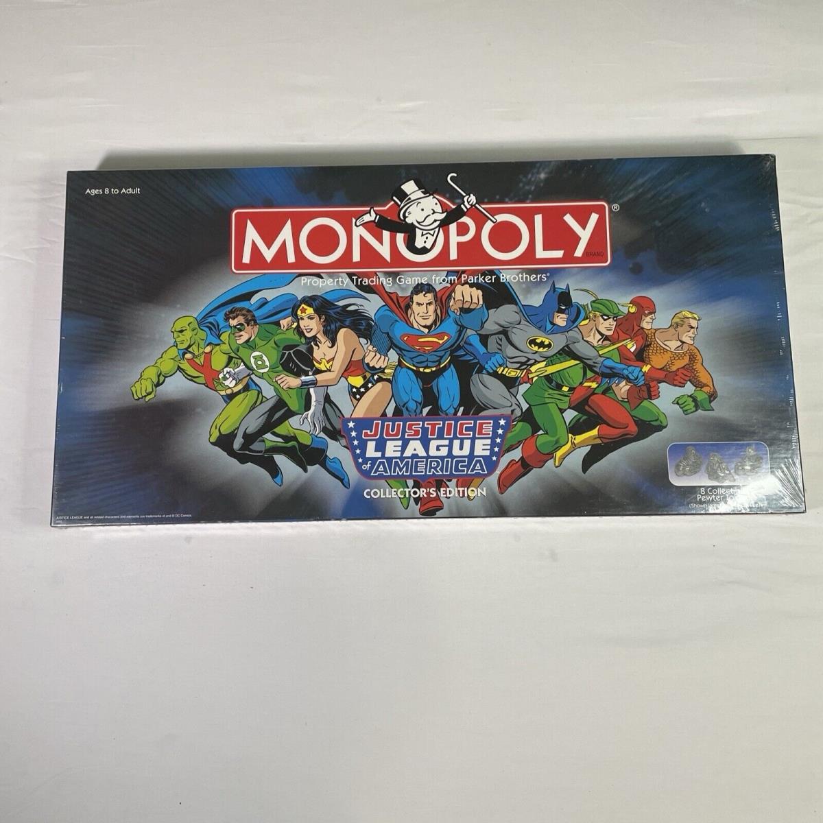 Vintage Monopoly Justice League America Collector`s Edition. Pewter Tokens. New