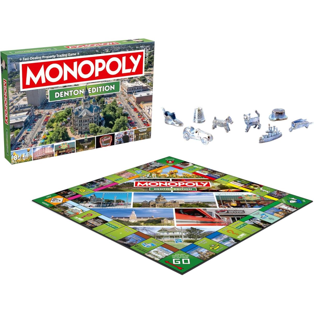 Monopoly Denton TX Edition Board Game 2-6 Players Ideal For Game Night