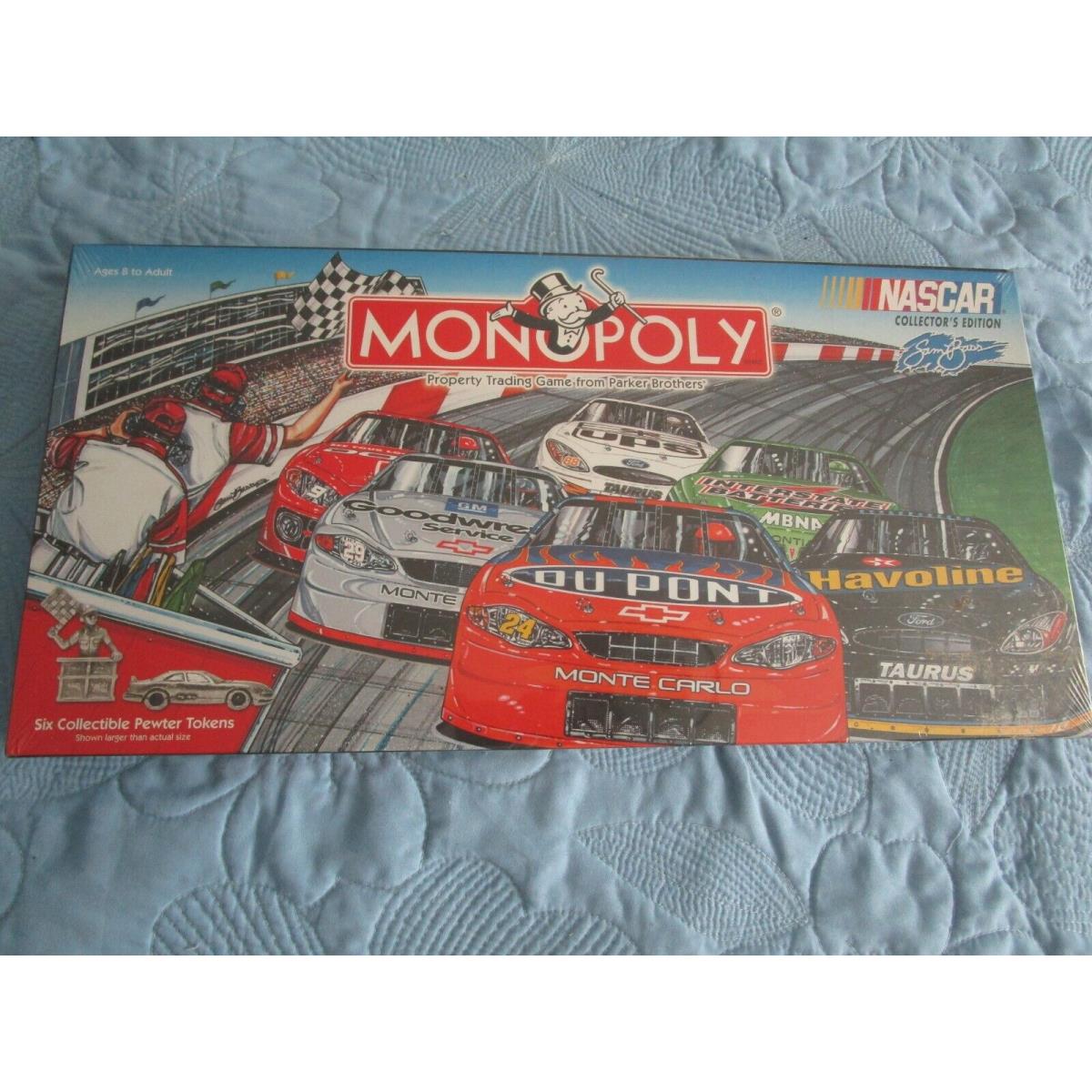 Nascar Monopoly Collector`s Edition Board Game 2002 Sam Bass Pewter Tokens