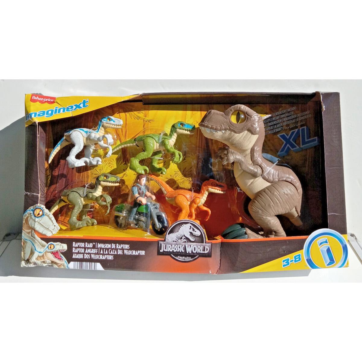 Imaginext Jurassic World Owen Grady with Raptors T. Rex Dinosaurs Raptor Raid