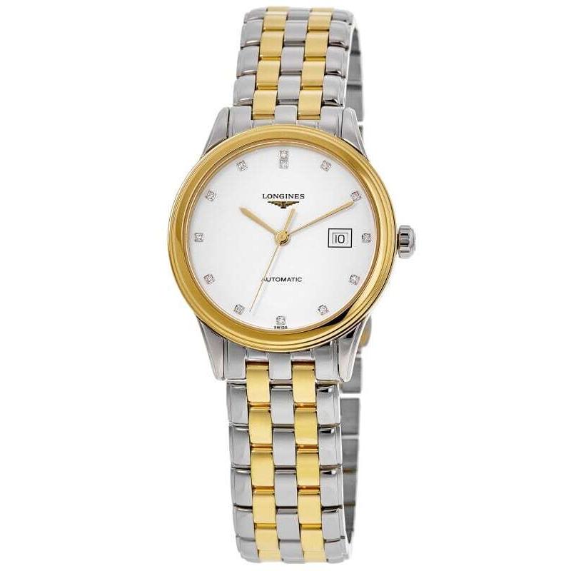 Longines Flagship Automatic White Diamond Dial Women`s Watch L4.374.3.27.7