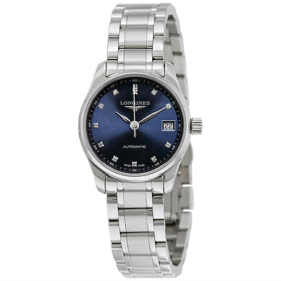 Longines Masters Collection Automatic Ladies Watch L2.128.4.97.6 - Dial: Blue, Band: Silver, Bezel: Silver