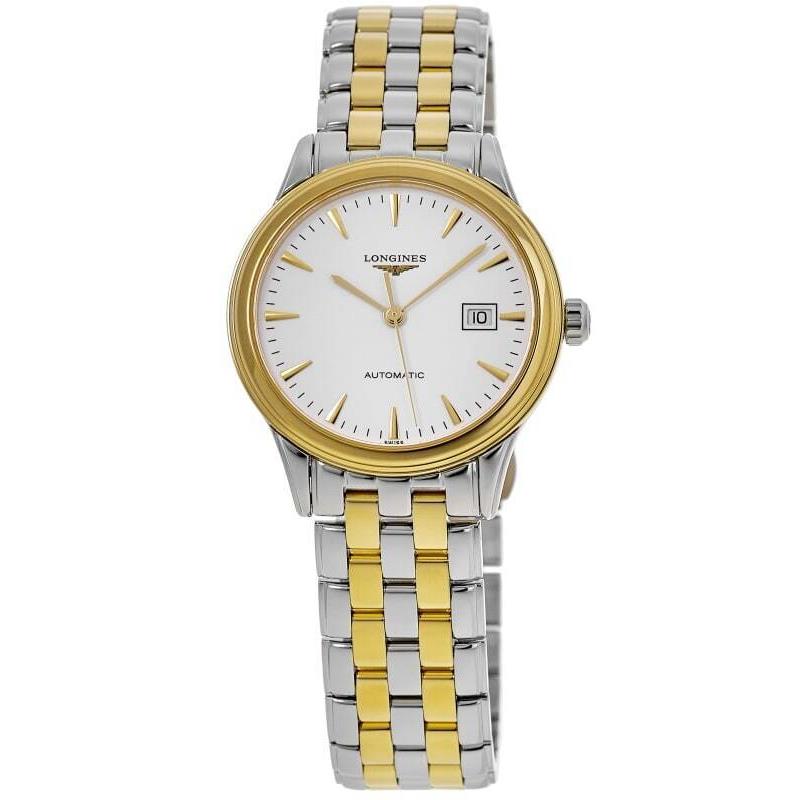 Longines Flagship Automatic Two Tone White Dial Women`s Watch L4.374.3.22.7