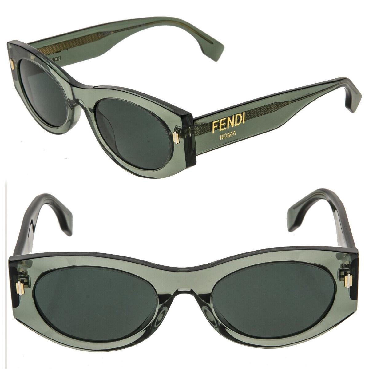 Fendi Bold Roma 40125 Crystal Green Fashion Oval Sunglasses FE40125I