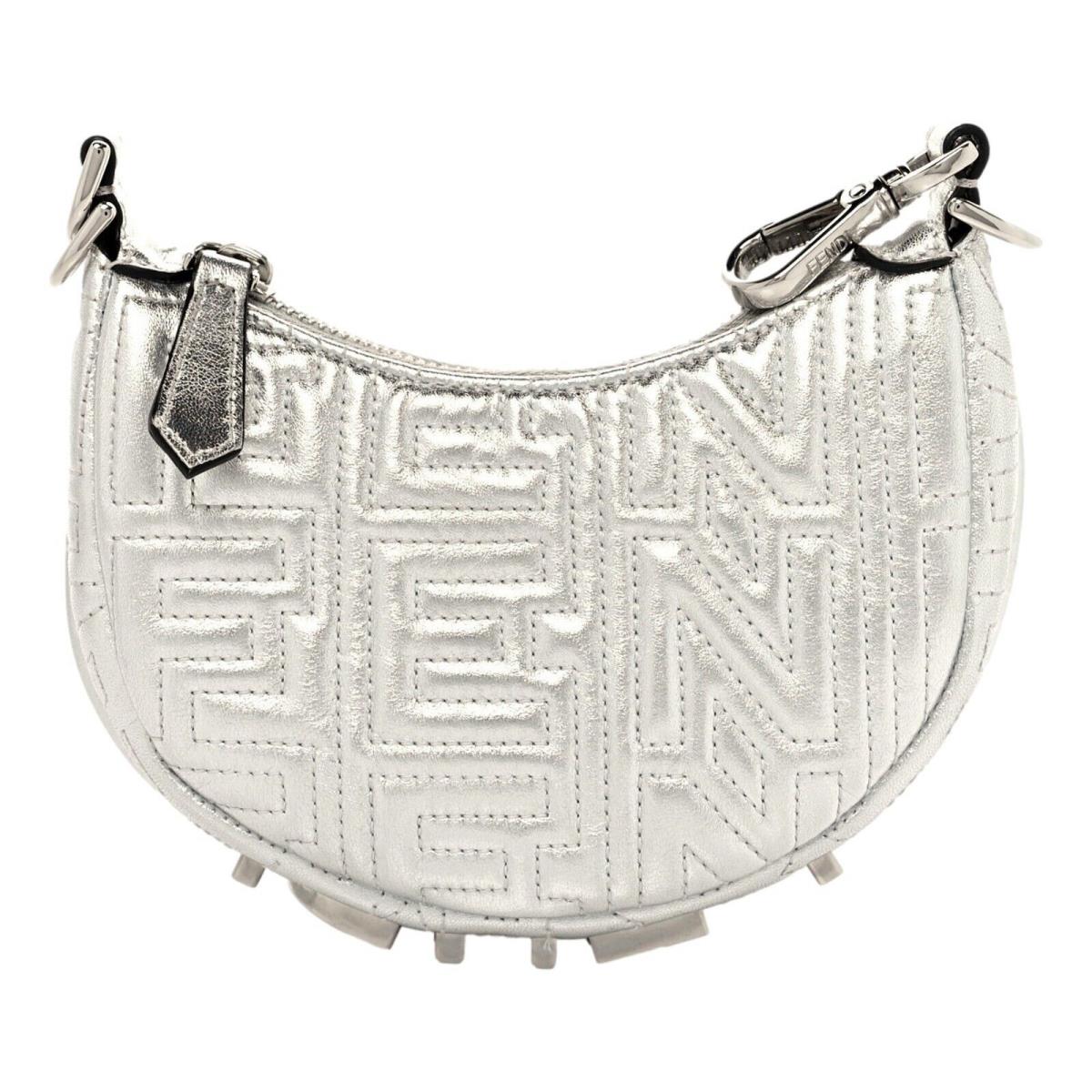 Fendi x Marc Jacobs Fendigraphy Silver Mini Hobo Leather Bag