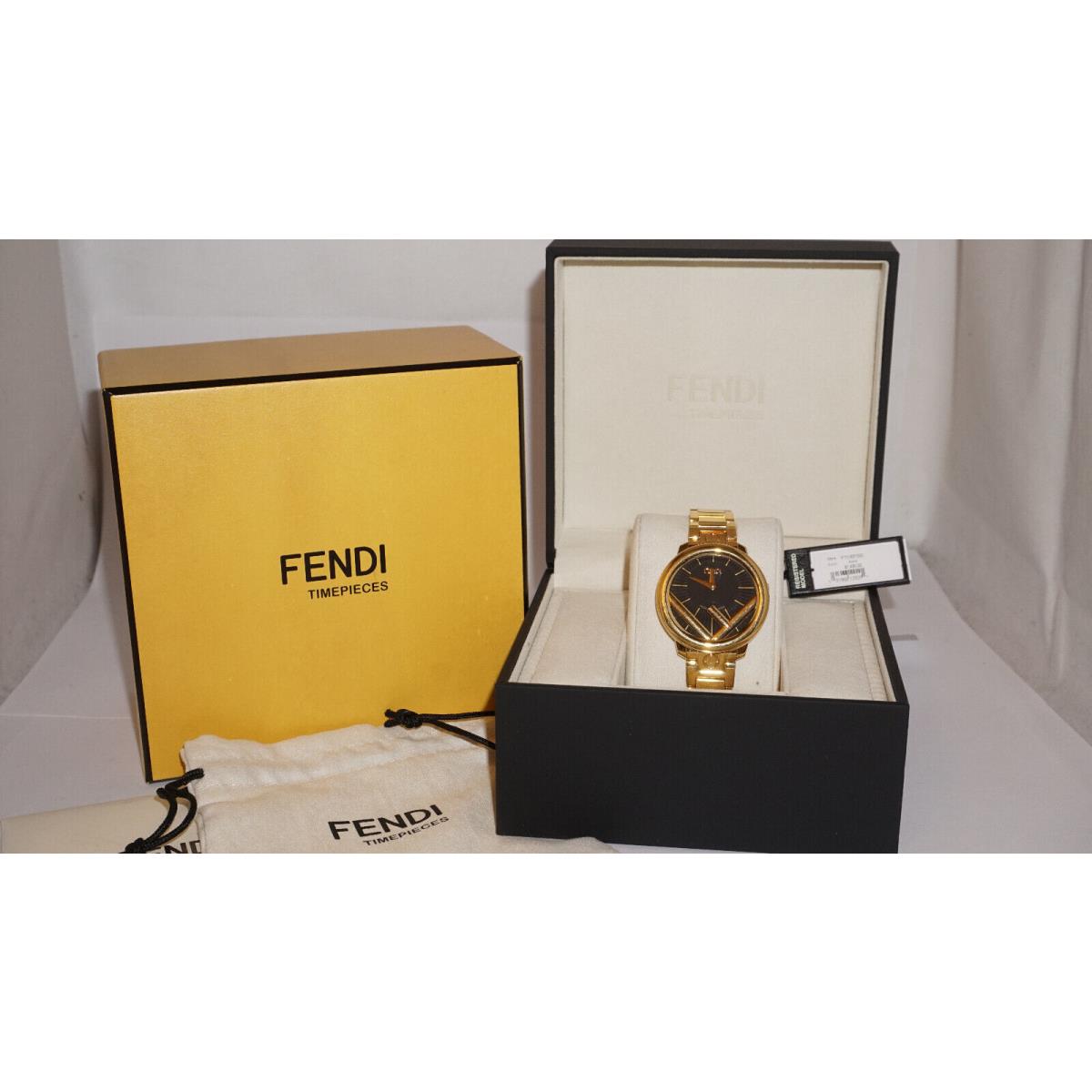 Fendi Watch F711421000 Runaway Black Gold Quartz 28MM