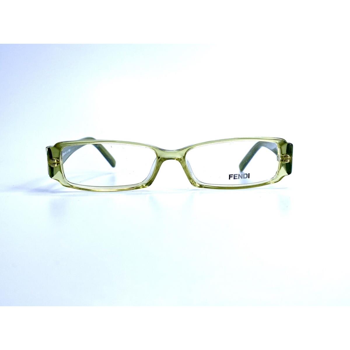 Fendi Clear Green Rectangular Glasses Tortoise Temples Italy F891 50 14 135