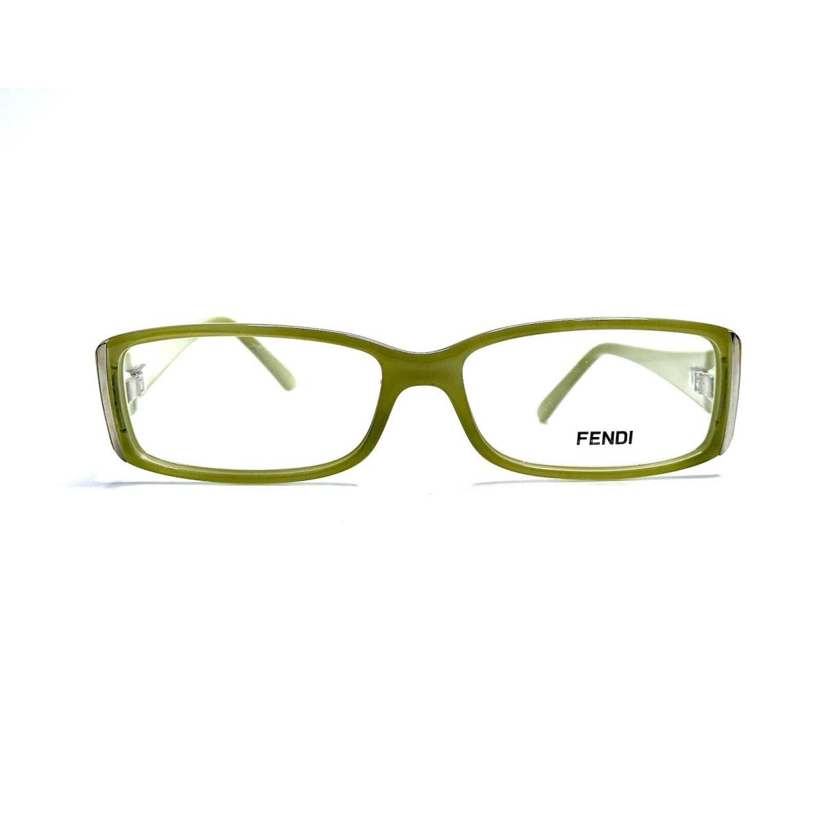 Fendi Light Green Rectangular Glasses Logo Temples Italy F862 337 51 14 130