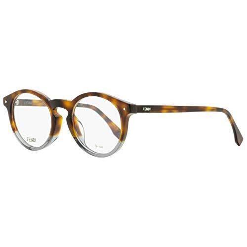 Fendi Oval Designer Eyeglasses FF0236F AB8 Havana Tortoise/grey Transparent 49mm