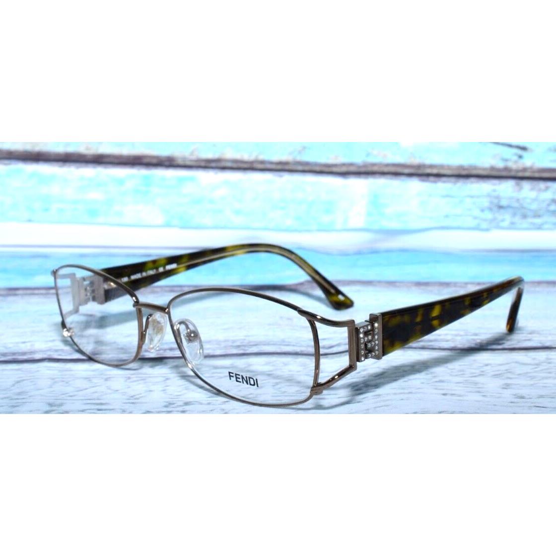 Fendi F849R 714 Rectangular Tortoise Rhinestones Women`s Eyeglasses 55mm