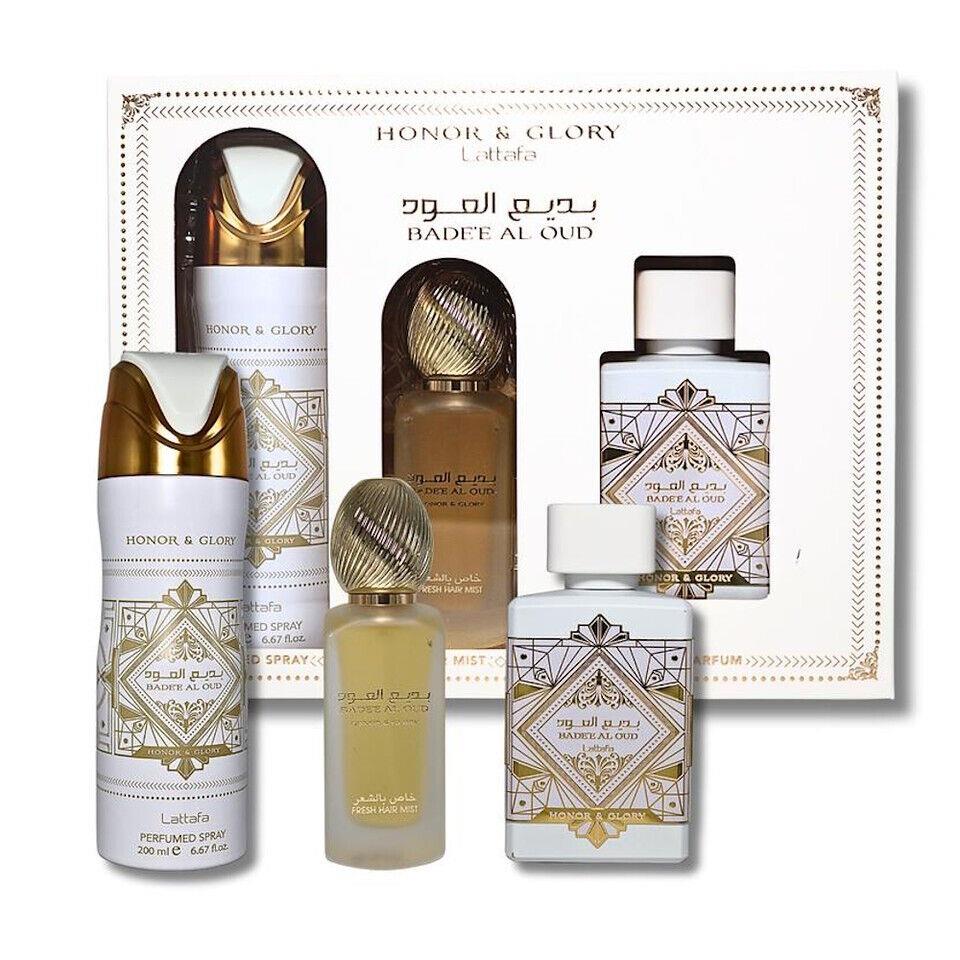 Lattafa Badee Al Oud Honor Glory 3 Piece Eau De Parfum Unisex Gift Set