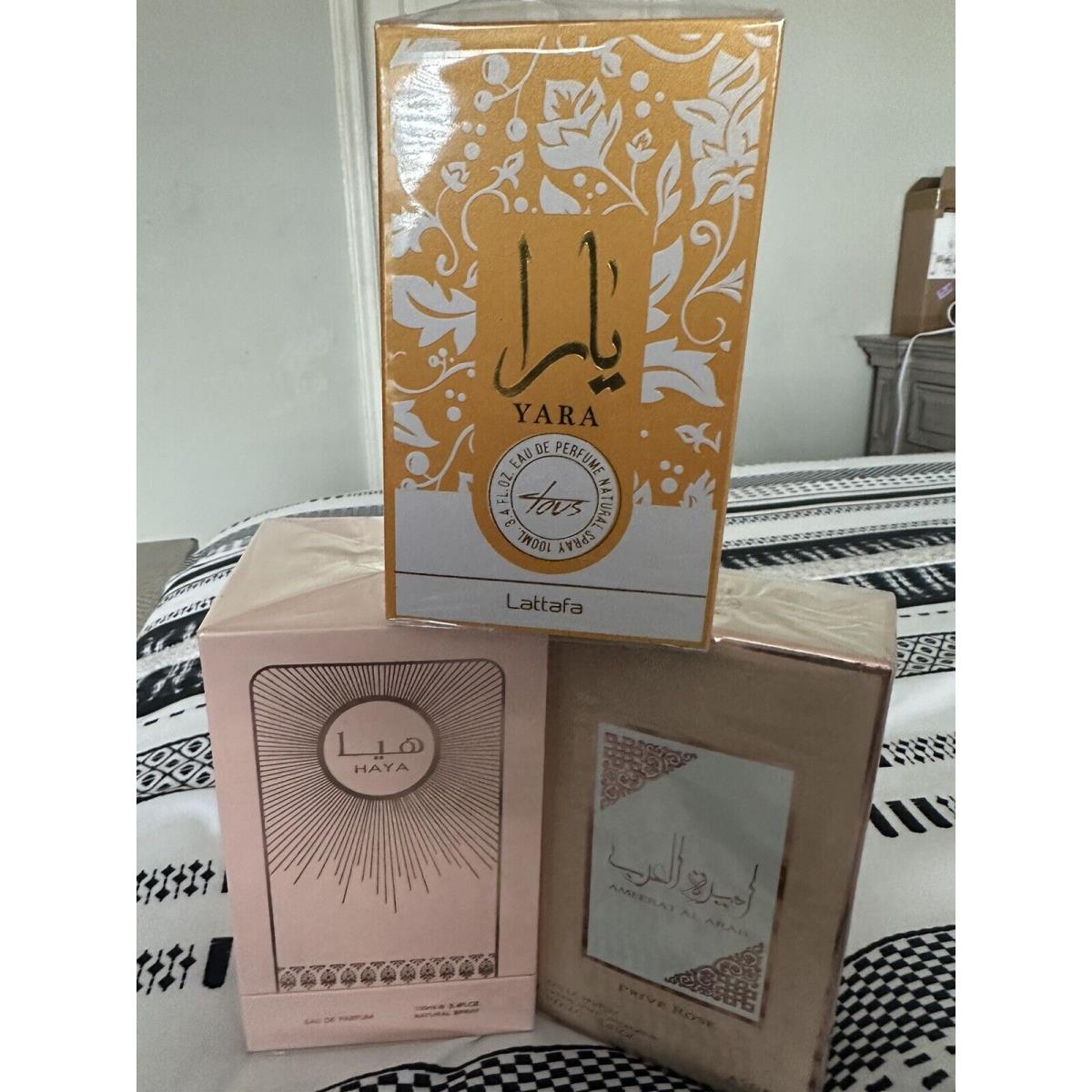 Yara Tous by Lattafa 3.4 oz Edp Perfume Women Plus Haya Ameerat AL