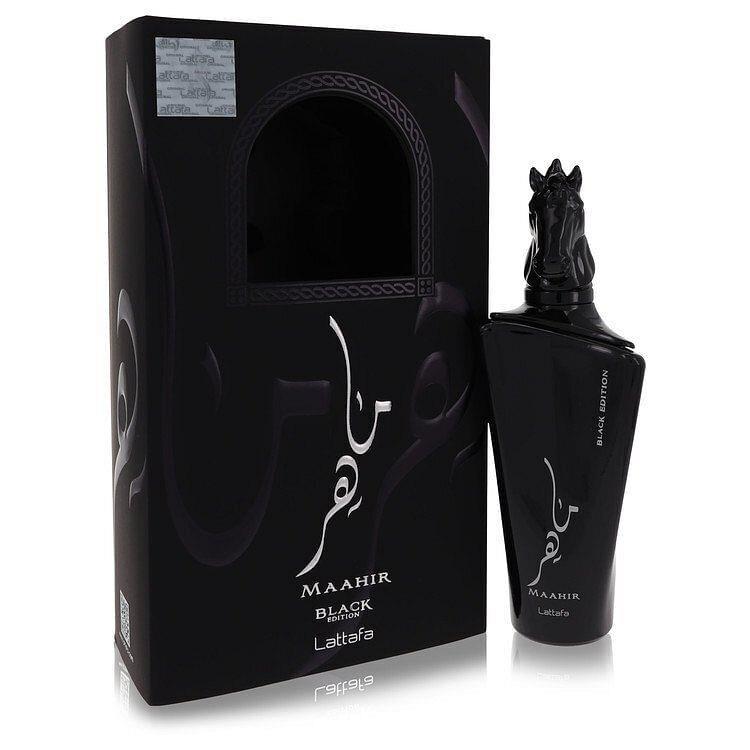 Maahir Black Edition by Lattafa Eau De Parfum Spray Unisex 3.4 oz Women