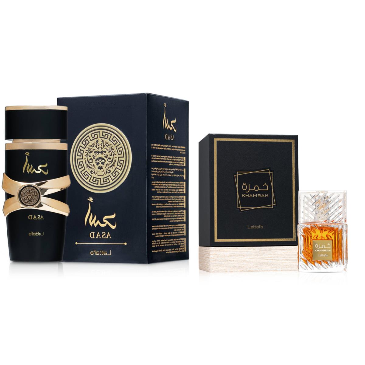 Lattafa Perfume Combo : Khamrah Asad Edp Fragrance 3.4 OZ/100 ML