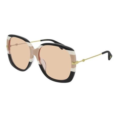 Gucci 0511SA 008 Black Pink Gold Women s Sunglasses Pink Lens 59-16-145 W/case