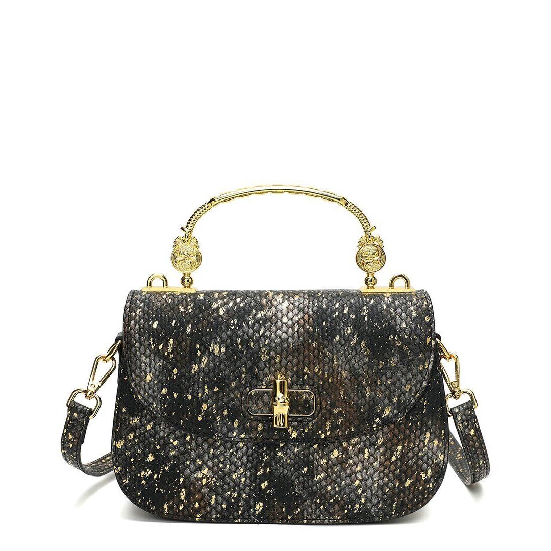 Gucci Tiffany Fred Paris Snake-embossed Leather Top-handle Satchel Women`s