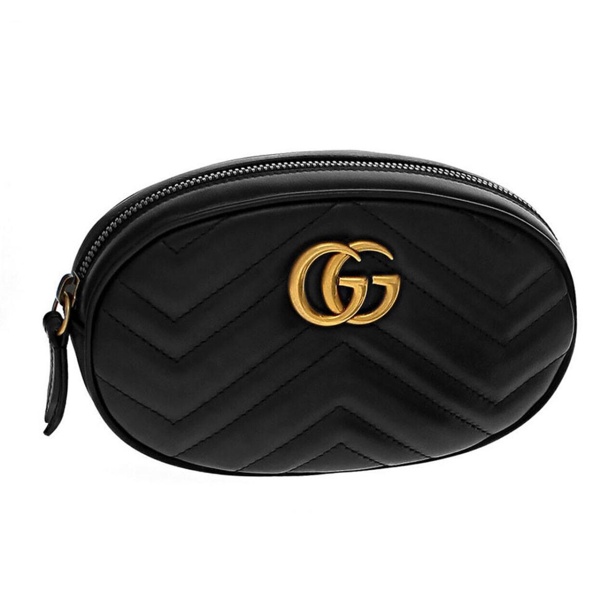 Gucci Marmont Matelasse Black Leather Belt Bag 476434 Dsvrt 1000