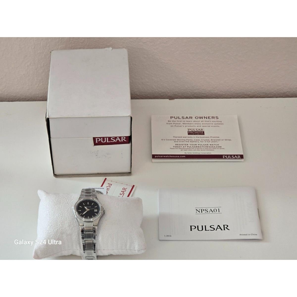 Vintage Pulsar PH7293 Ladies Swarovski Crystal Quartz Watch Ref VJ22 Nos