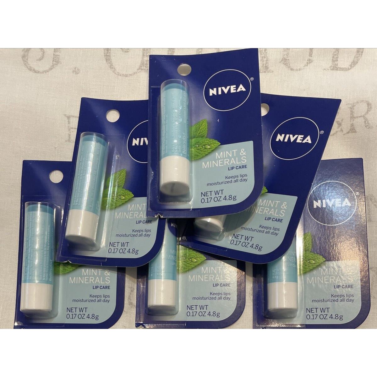 6 Nivea Mint Mineral Refreshing Lip Care Shea Peppermint Rare Vhtf