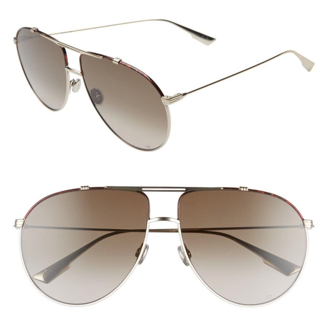 Christian Dior Monsieur 1 24W86 Oversized Aviator Sunglasses Beige Havana