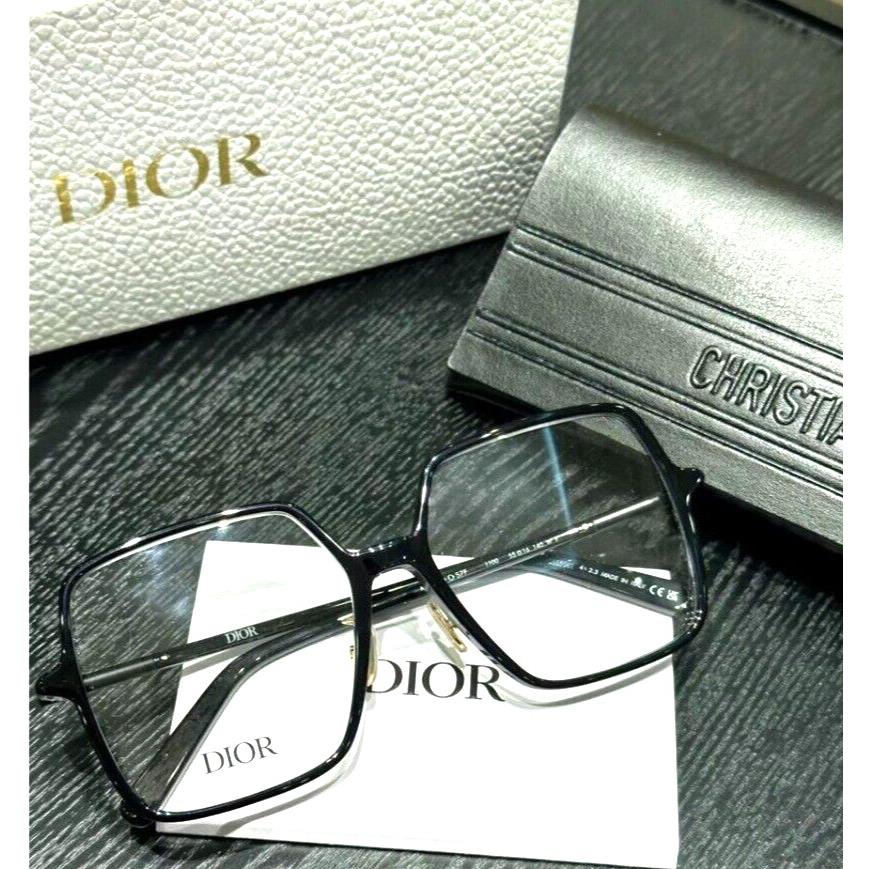 Christian Dior Mini CD O S7F 1100 Oversized Black Eyeglasses 55-16