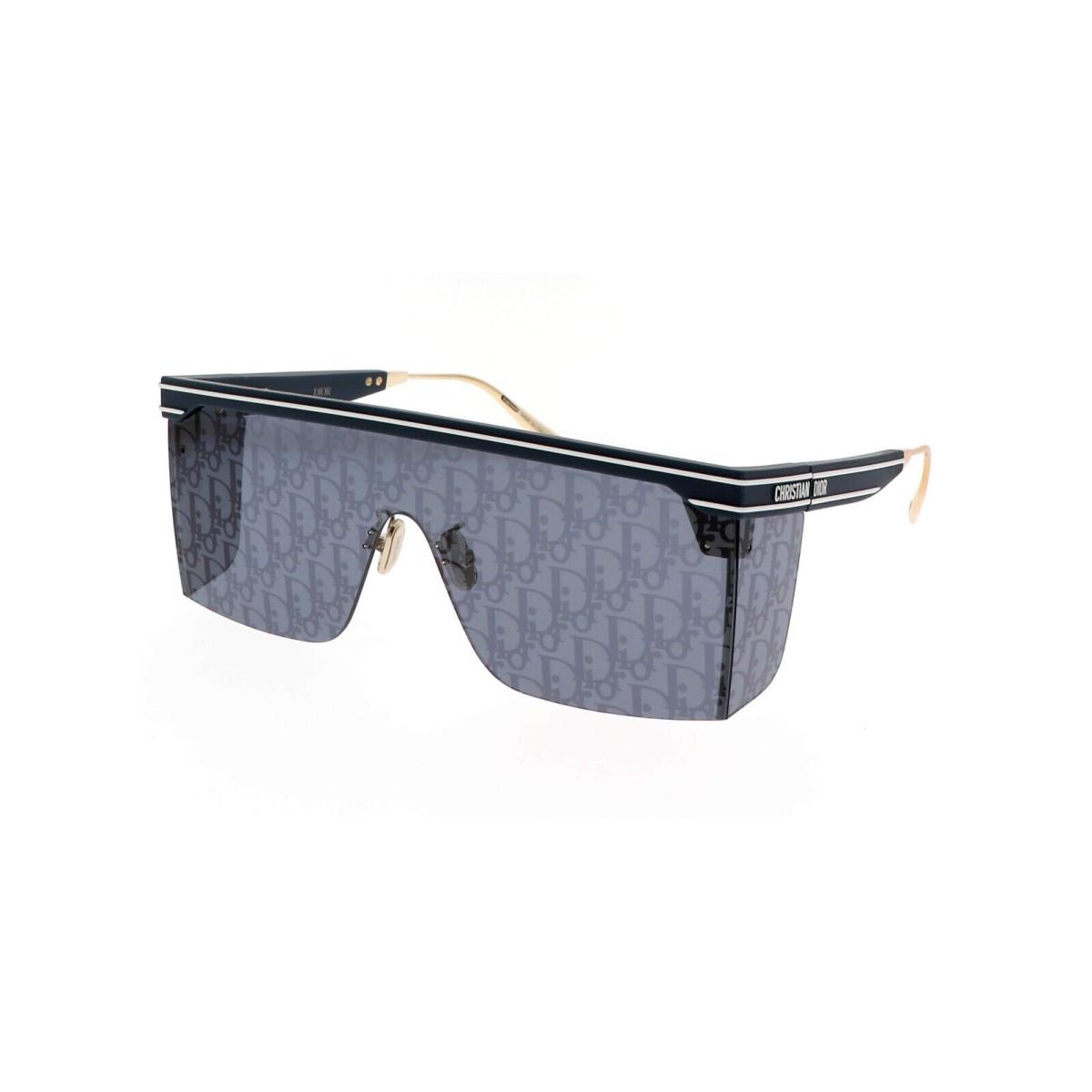 Christian Dior Diorclub M1U Sunglasses Blue Gold Blue Lens Dior Logo - Frame: Blue, Lens: Blue