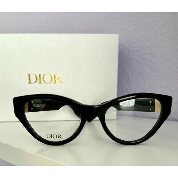 Christian Dior Lady 95.22O B1I 1000 Black Gold Eyeglasses 52-19