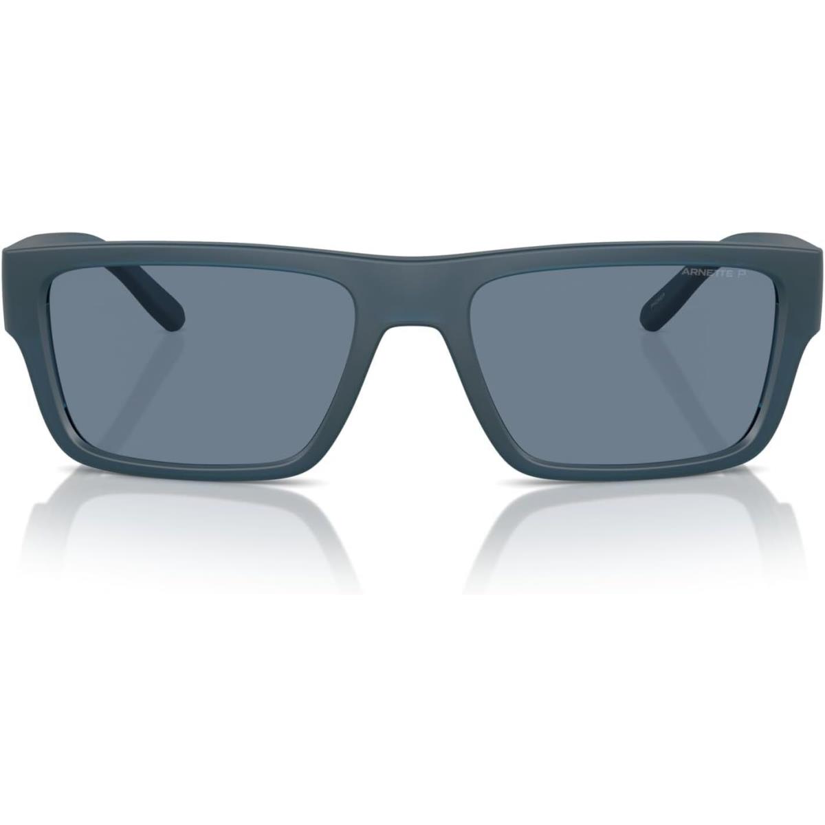 Arnette Man Sunglasses Frosted Blue Frame Polar Dark Lenses 57MM