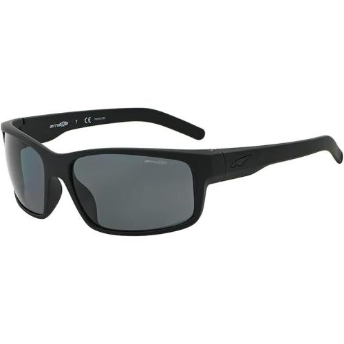 Arnette AN4202 Rectangle Sunglasses Dark Rubber Black / Polarized Grey