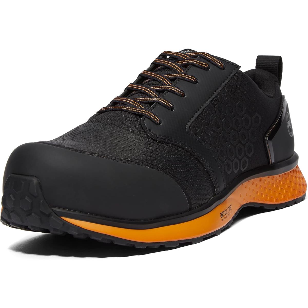 Timberland Pro Men`s Reaxion Composite Safety Toe Industrial Athletic Work Shoe Black/Orange-2024 New