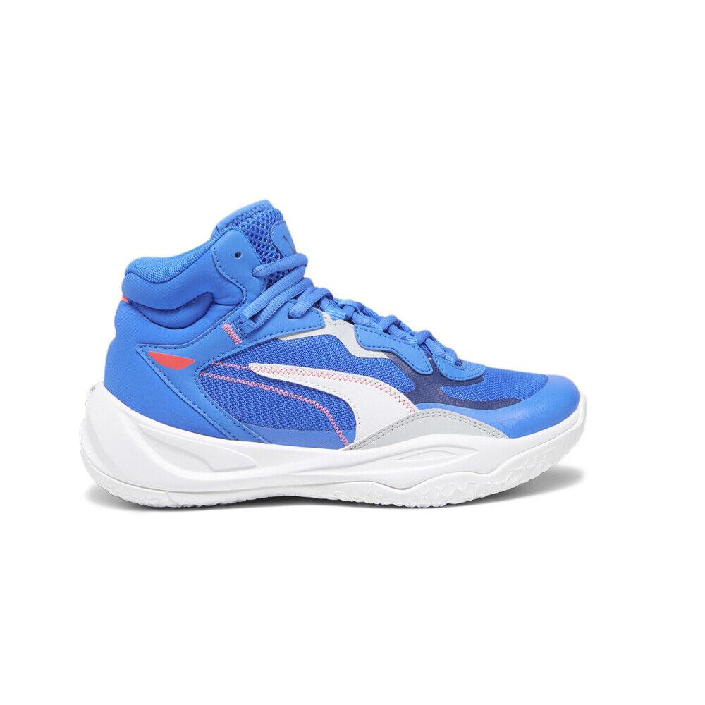 Puma Playmaker Pro Mid Basketball Youth Boys Blue Sneakers Athletic Shoes 37833 - Blue