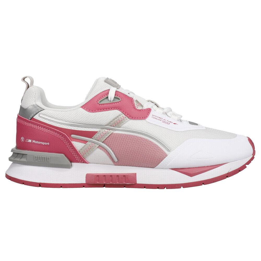 Puma Bmw Mms Mirage Tech Lace Up Mens Pink White Sneakers Casual Shoes 3074190 - Pink, White