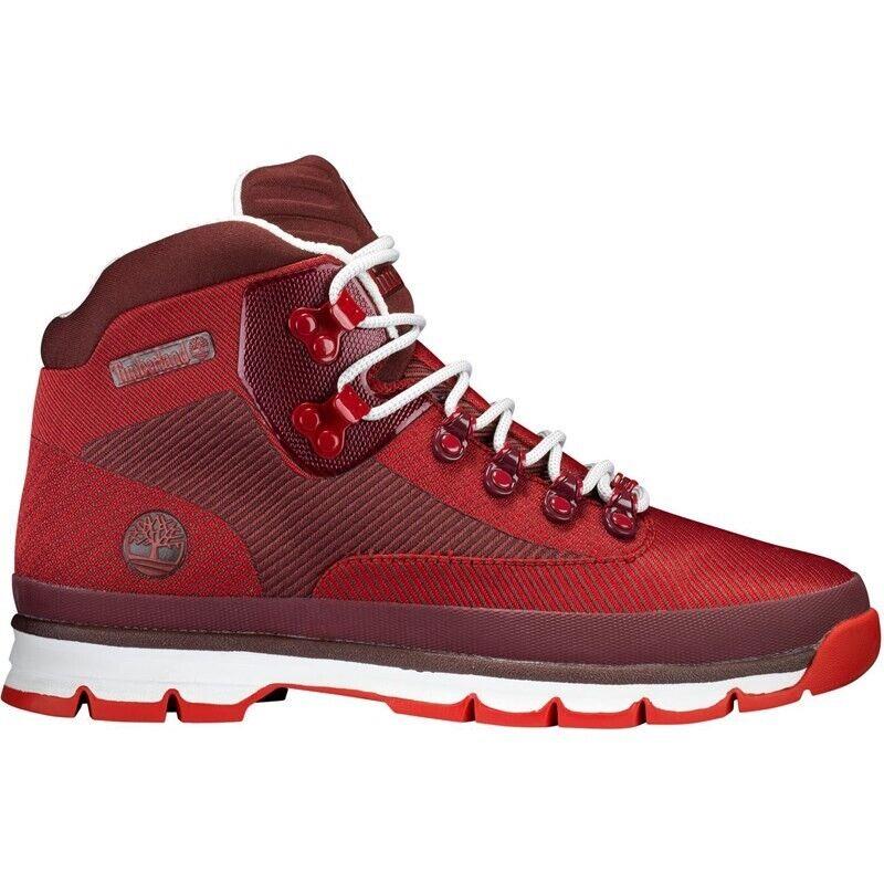 Size 13 -timberland Euro Hiker Mid Hiker- Medium Red Men`s Shommes