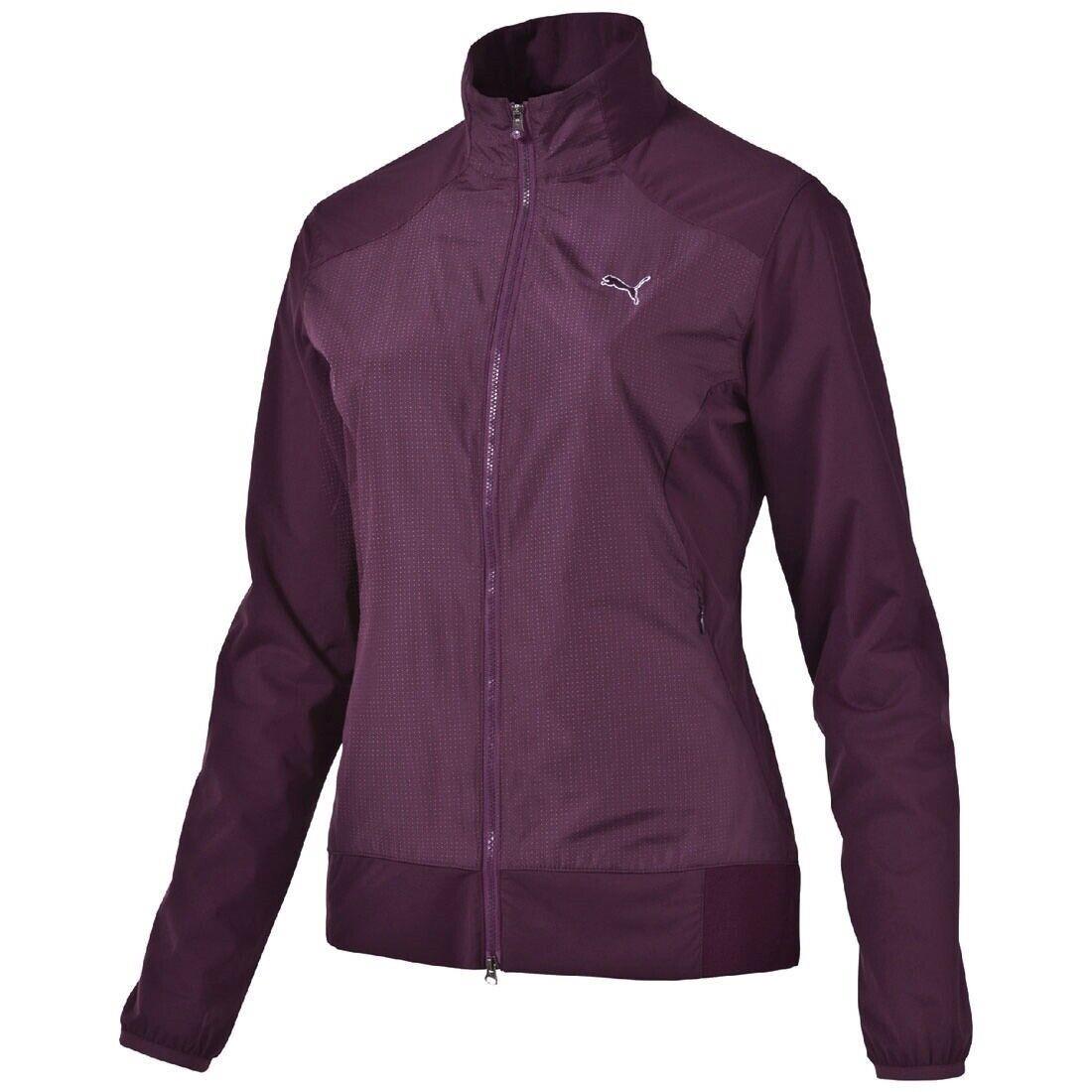 Puma Golf Italian Plum Purple Tech Wind Water Resistant Jacket Womens Sz XS