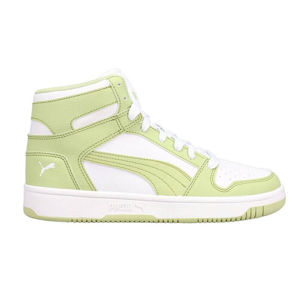 Puma Rebound Layup High Top Womens Green White Sneakers Casual Shoes 39489157