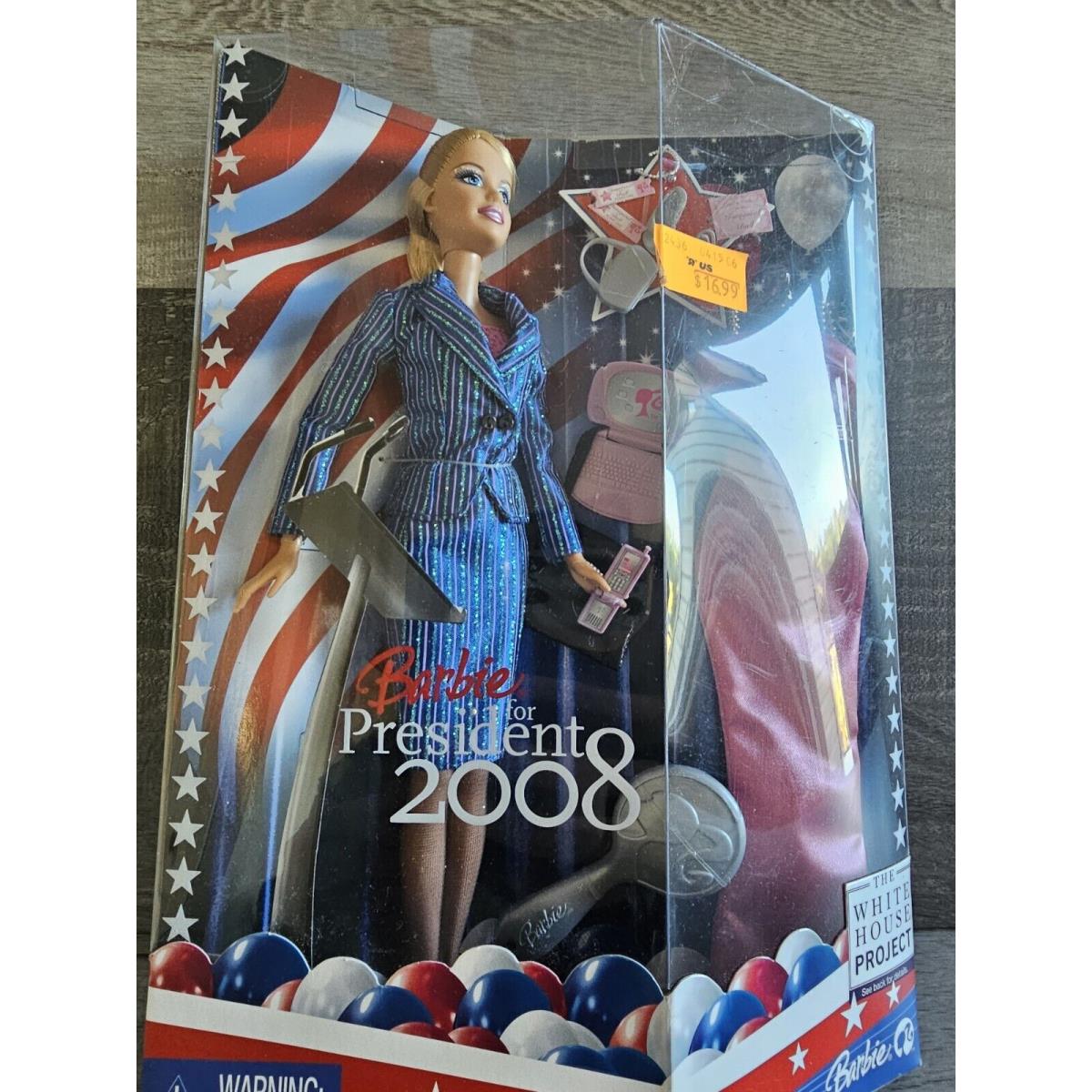 2008 Mattel Barbie For President Doll M6093 The White House Project Nrfb