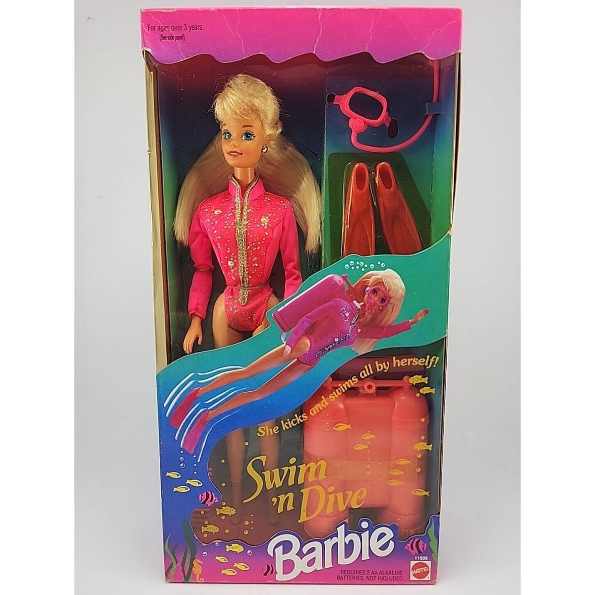 Vintage 1993 Swim `n Dive Barbie Doll Mattel 11505