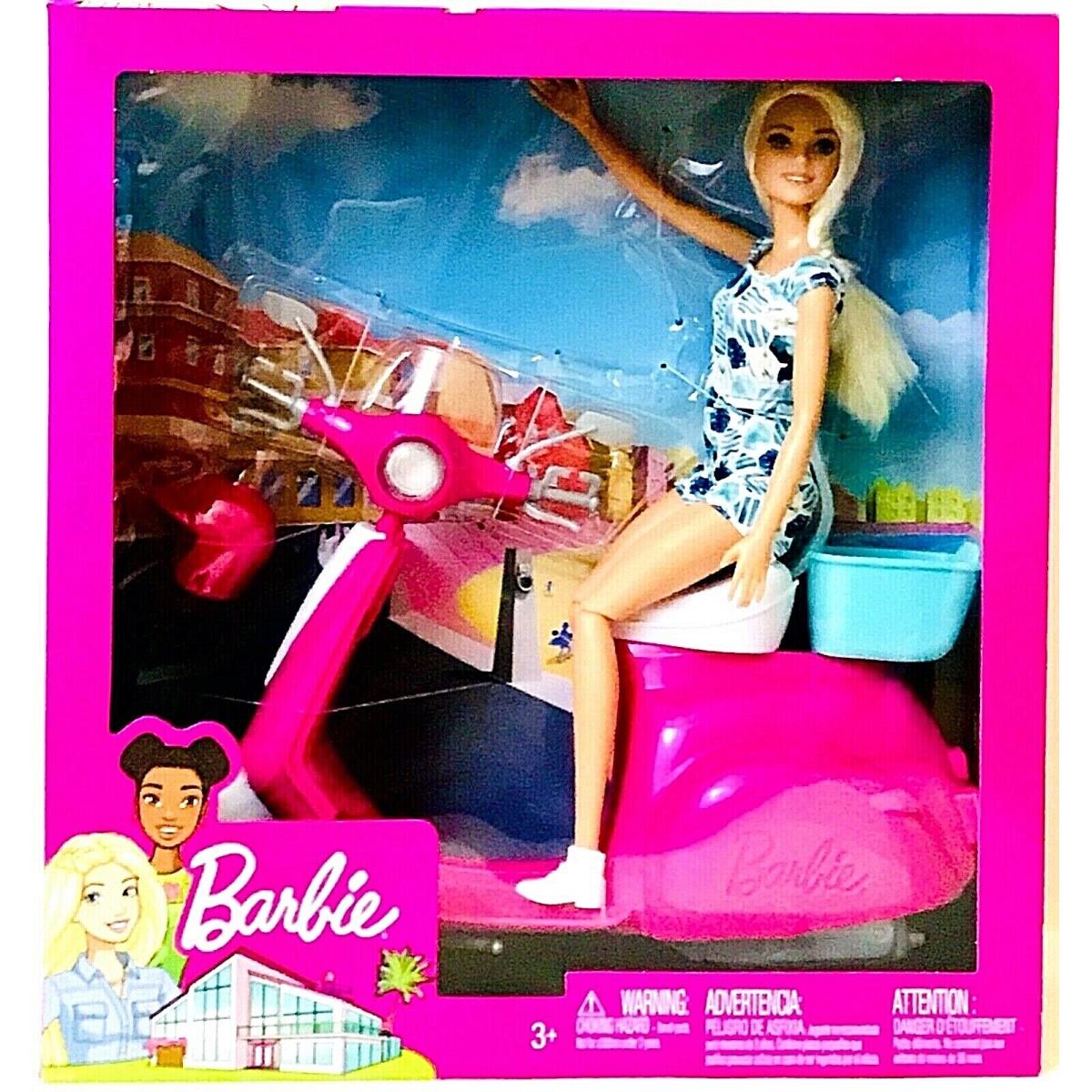 1 Count Mattel Barbie with Pink White Scooter Helmet Age 3 Years Up