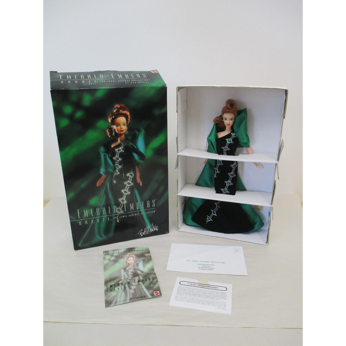 Mattel Barbie 1996 Jewel Essence Barbie Bob Mackie Emerald Embers