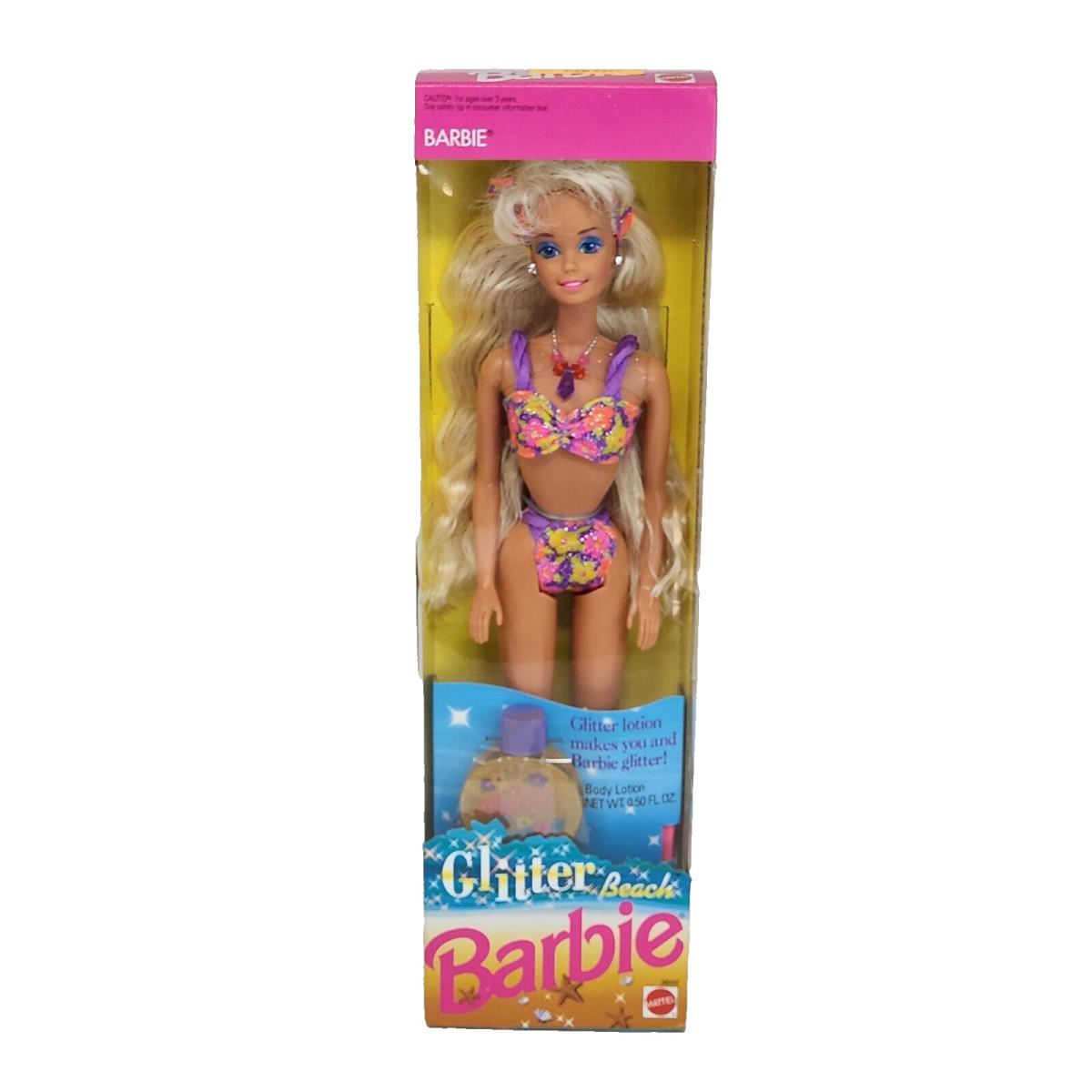 Vintage 1992 Glitter Beach Barbie Doll 3602 Mattel Blonde