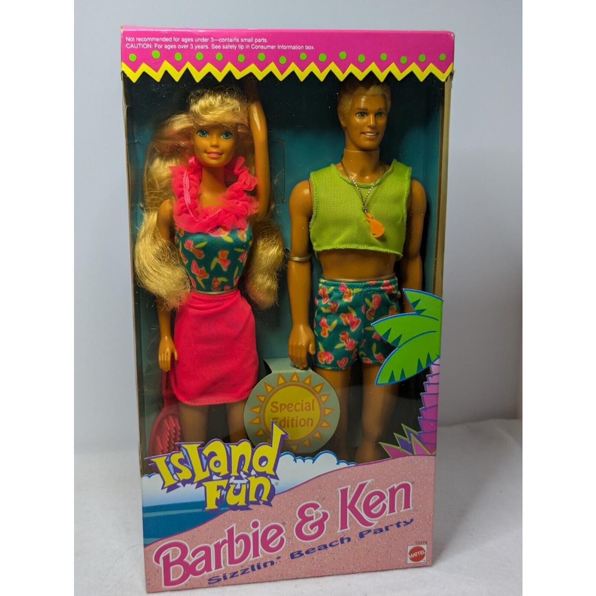 Island Fun Barbie Ken 10379 Sizzlin` Beach Party 1993 Special Edition